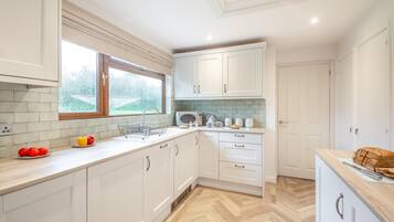 Microwave, oven, dishwasher, high chair