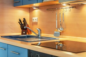 Fridge, oven, stovetop, dishwasher - Apartment '1 Havelland' with Lake View, Private Terrace and Wi-Fi (Sellin)