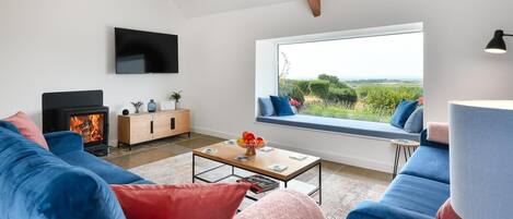 Télévision, cheminée