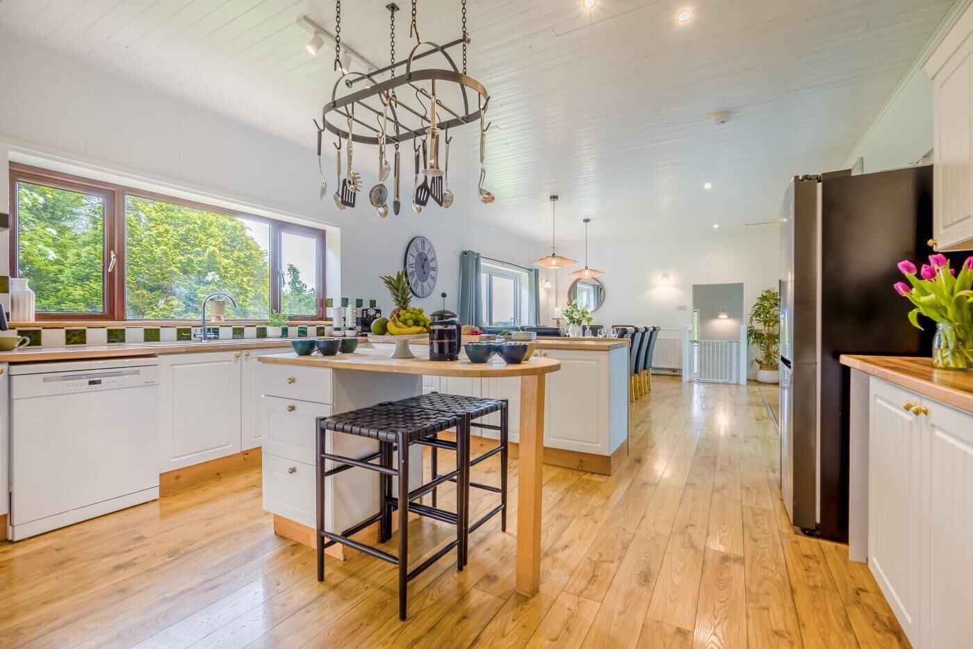 Microwave, oven, dishwasher, high chair