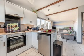 Microwave, oven, dishwasher, high chair