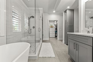 Douche, serviettes fournies