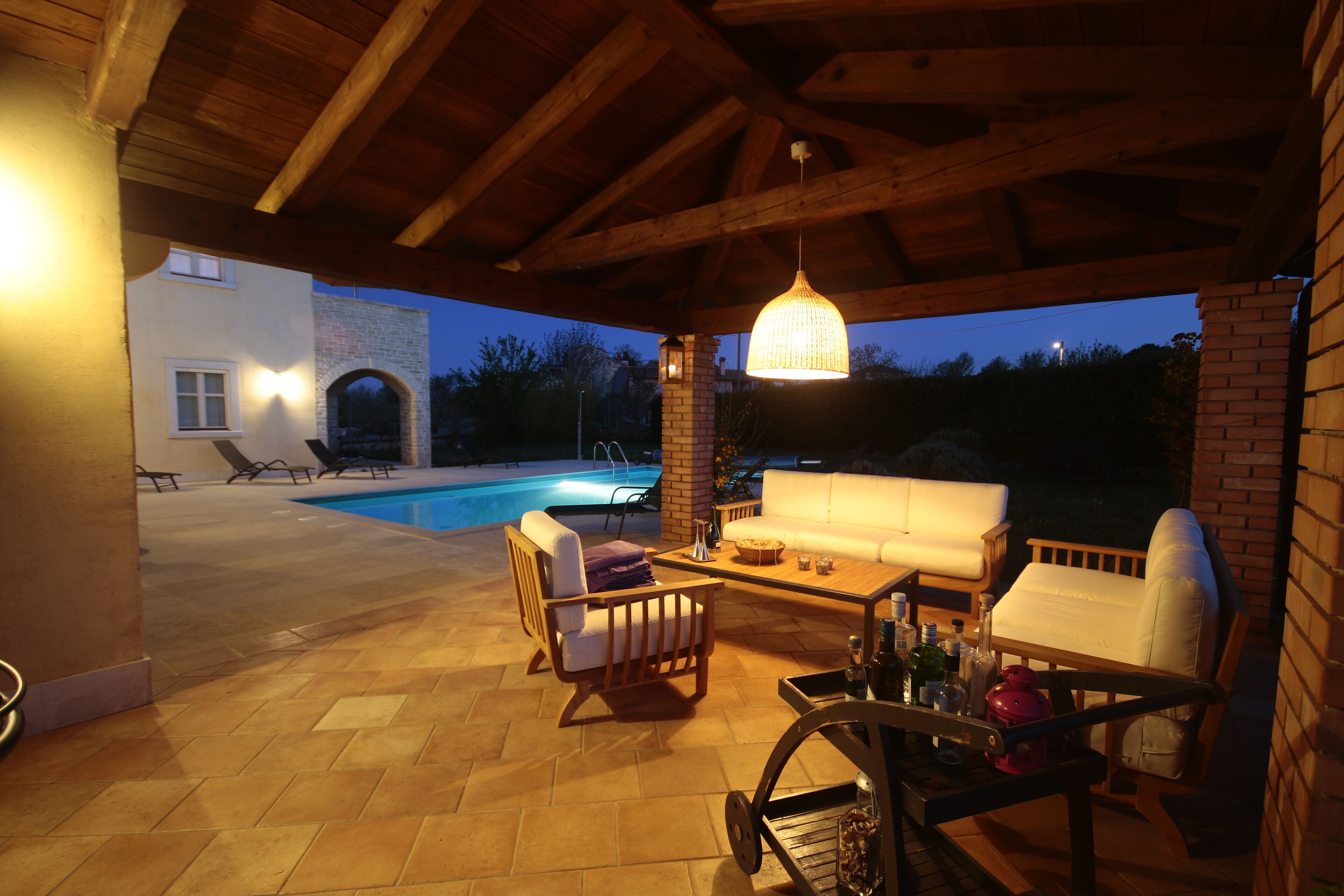 Piscine extérieure, piscine chauffée