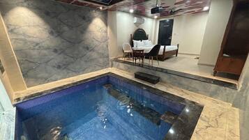 Romantic Cottage, Pool View | Desk, laptop workspace, free WiFi