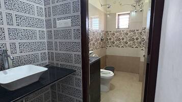 Shower, towels, soap