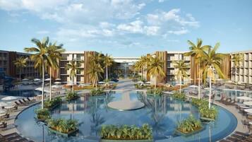 6 outdoor pools