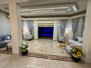 Interior - 7-bedroom palace for daily rent Luxury living, privacy, and premium amenities. (El Sheikh Zayed City)
