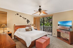Condo, Multiple Beds, Lanai, Partial Ocean View (Grand Champions 55) | 3 bedrooms, individually decorated, individually furnished - Grand Champions 55, Beautifully Renovated Single Level, Ocean Views, Split AC (Kihei)