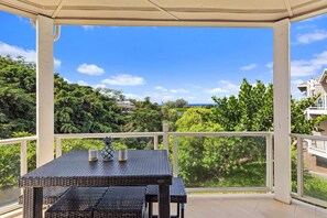 Condo, Multiple Beds, Lanai, Partial Ocean View (Grand Champions 55) | Outdoor dining - Grand Champions 55, Beautifully Renovated Single Level, Ocean Views, Split AC (Kihei)