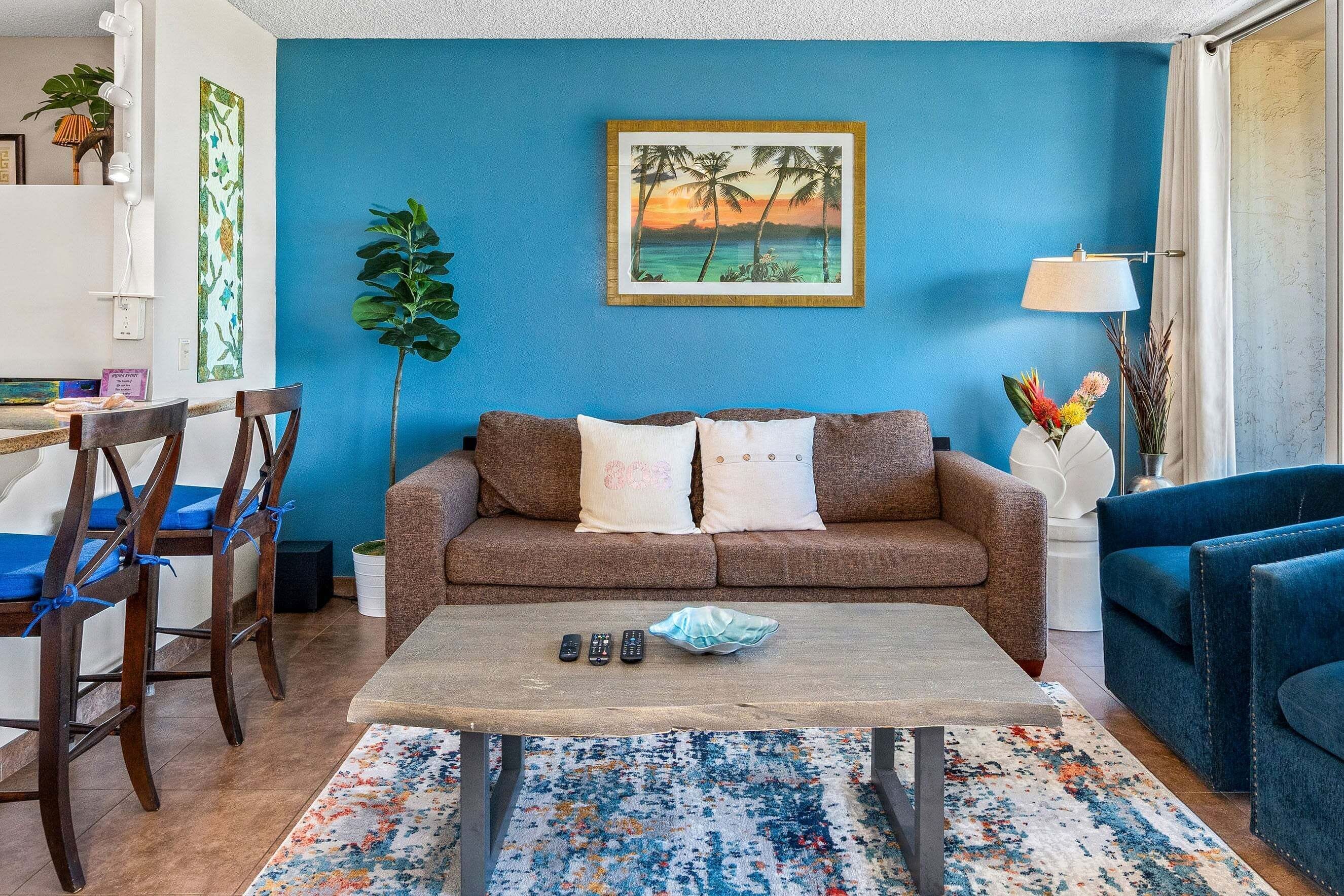 Condo, 1 Queen Bed with Sofa bed, Lanai, Ocean View (Island Surf 304) | Living area