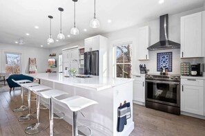 Fridge, microwave, oven, stovetop - Sleeps 10 | 2 Kitchens | Near Back Cove | Parking (Portland)