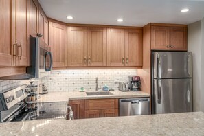 Condo, 1 King Bed with Sofa bed, Lanai, Garden View (Kihei Kai Nani 238) | Private kitchen | Coffee/tea maker - Kihei Kai Nani 238 - Garden View 1 Bedroom, Split AC, Steps to Kamaole II Beach! (Kihei)