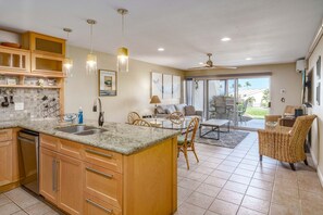 Condo, 1 King Bed with Sofa bed, Lanai, Partial Ocean View (Hale Kamaole 150) | Interior - Hale Kamaole 150 - Great Ocean Views From Private Lanai, No Carpet, Split AC! (Kihei)
