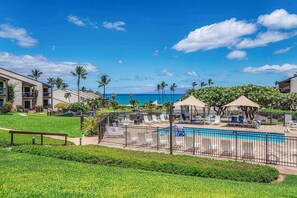 Pool - Hale Kamaole 150 - Great Ocean Views From Private Lanai, No Carpet, Split AC! (Kihei)