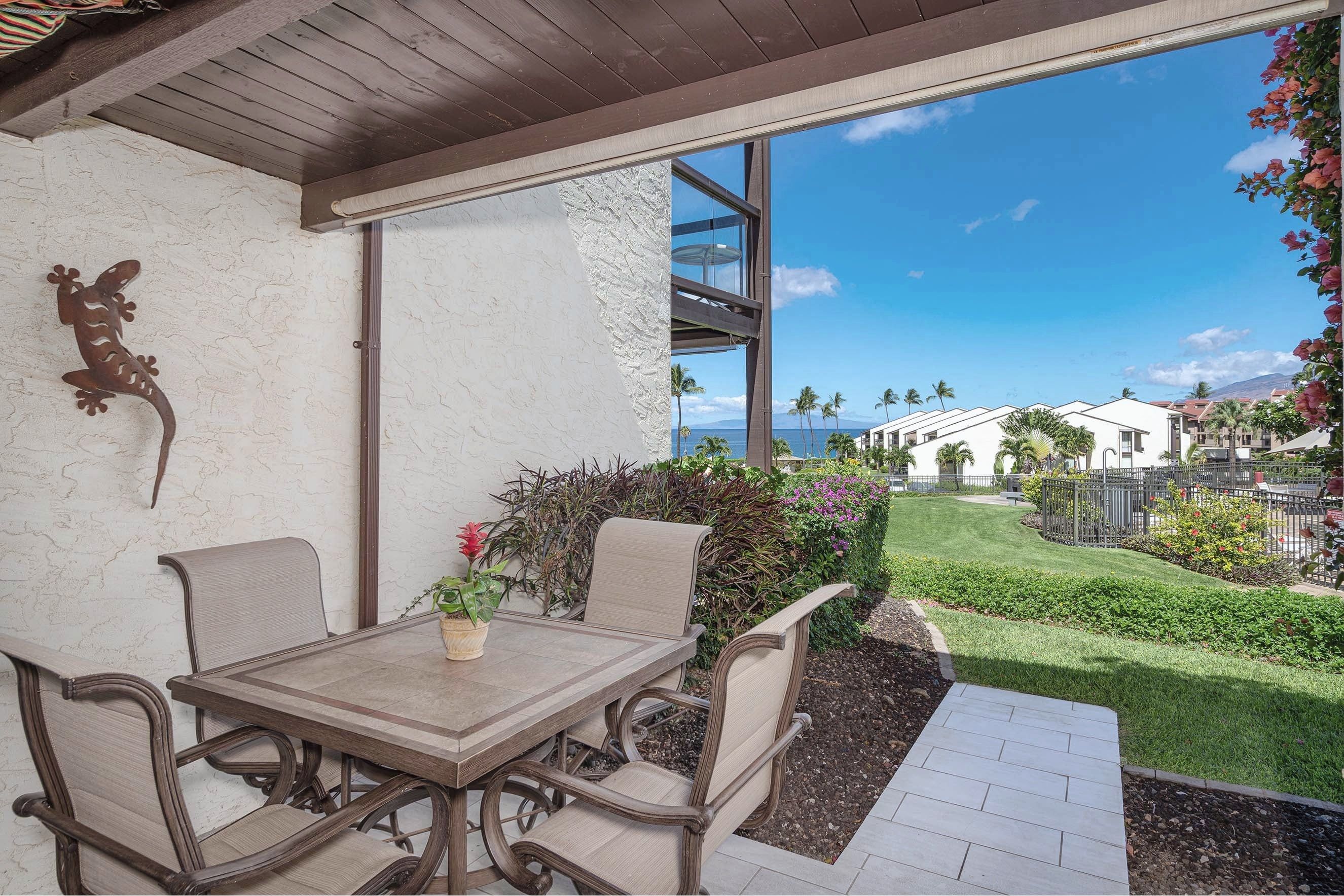 Condo, 1 King Bed with Sofa bed, Lanai, Partial Ocean View (Hale Kamaole 150) | Outdoor dining