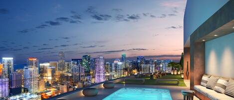 Alberca al aire libre y alberca climatizada