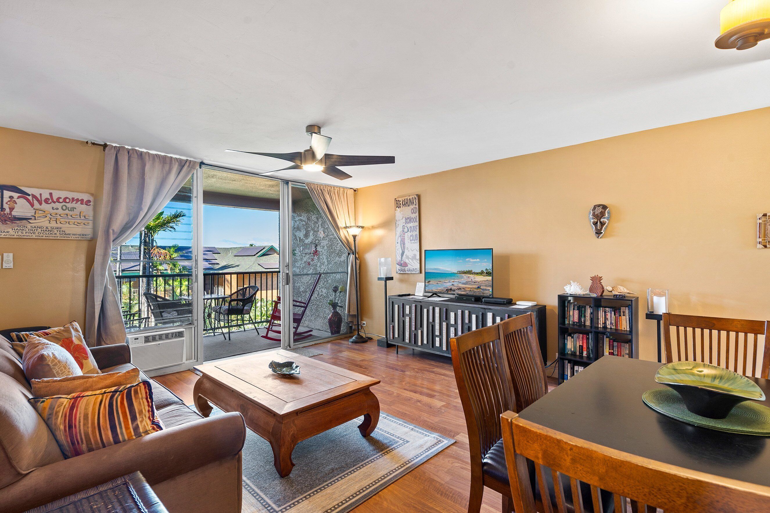 Condo, 1 King Bed with Sofa bed, Lanai, Pool View (Kalama Terrace P-307) | Living area
