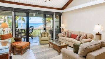 Condo, Multiple Beds, Lanai, Ocean View (Kahana Outrigger 4B1) | Living area