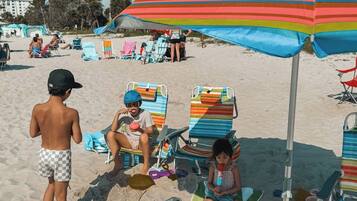 Sun-loungers, beach towels