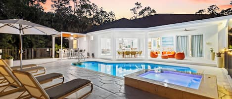 Outdoor pool, a heated pool