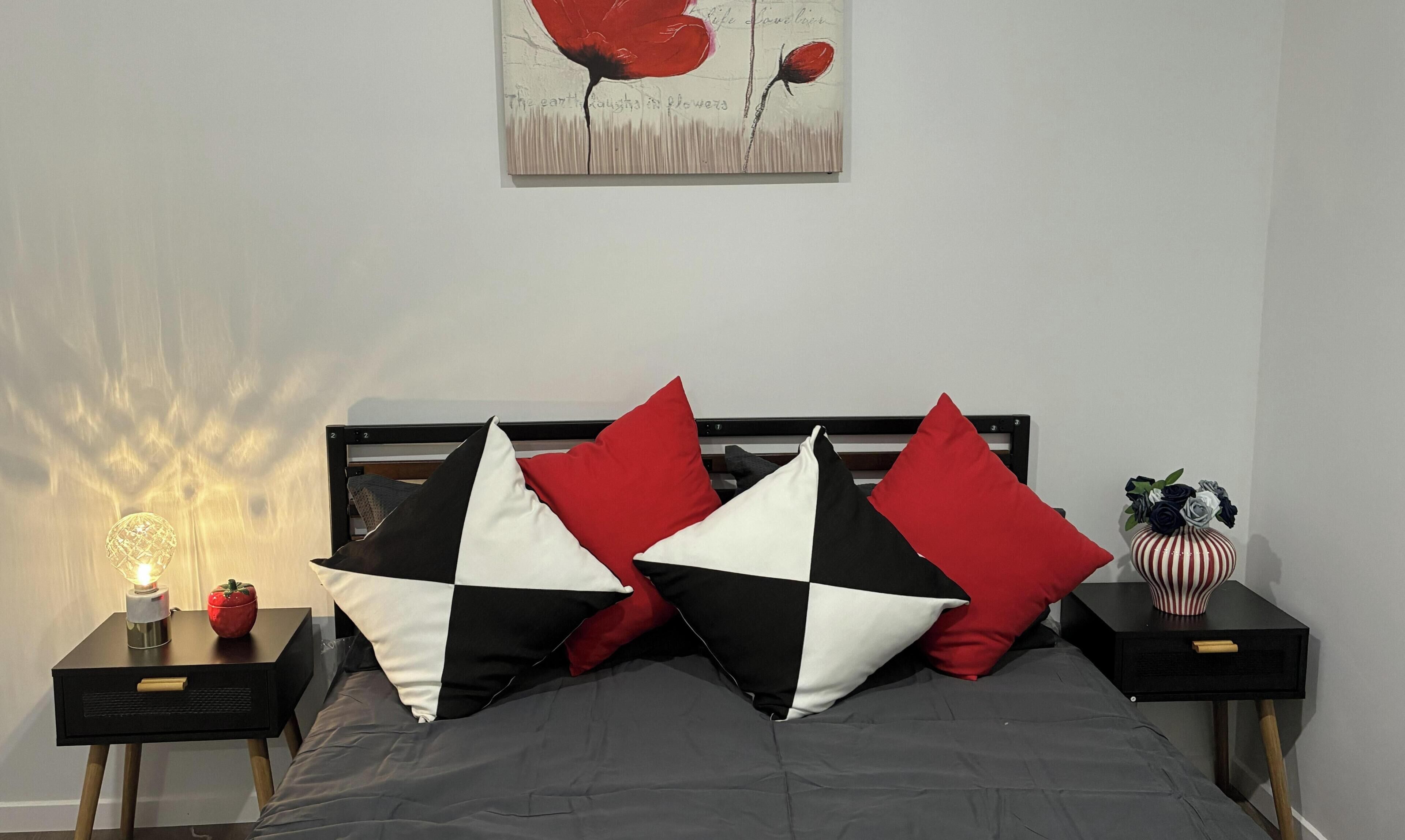 1 bedroom, iron/ironing board, Internet, bed sheets