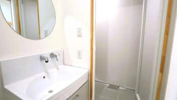 Hair dryer, slippers, towels