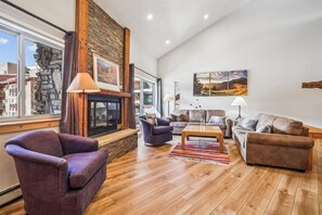 TV, fireplace - Pine Ridge 5F: Shared Amenities-Great Location! (Breckenridge)