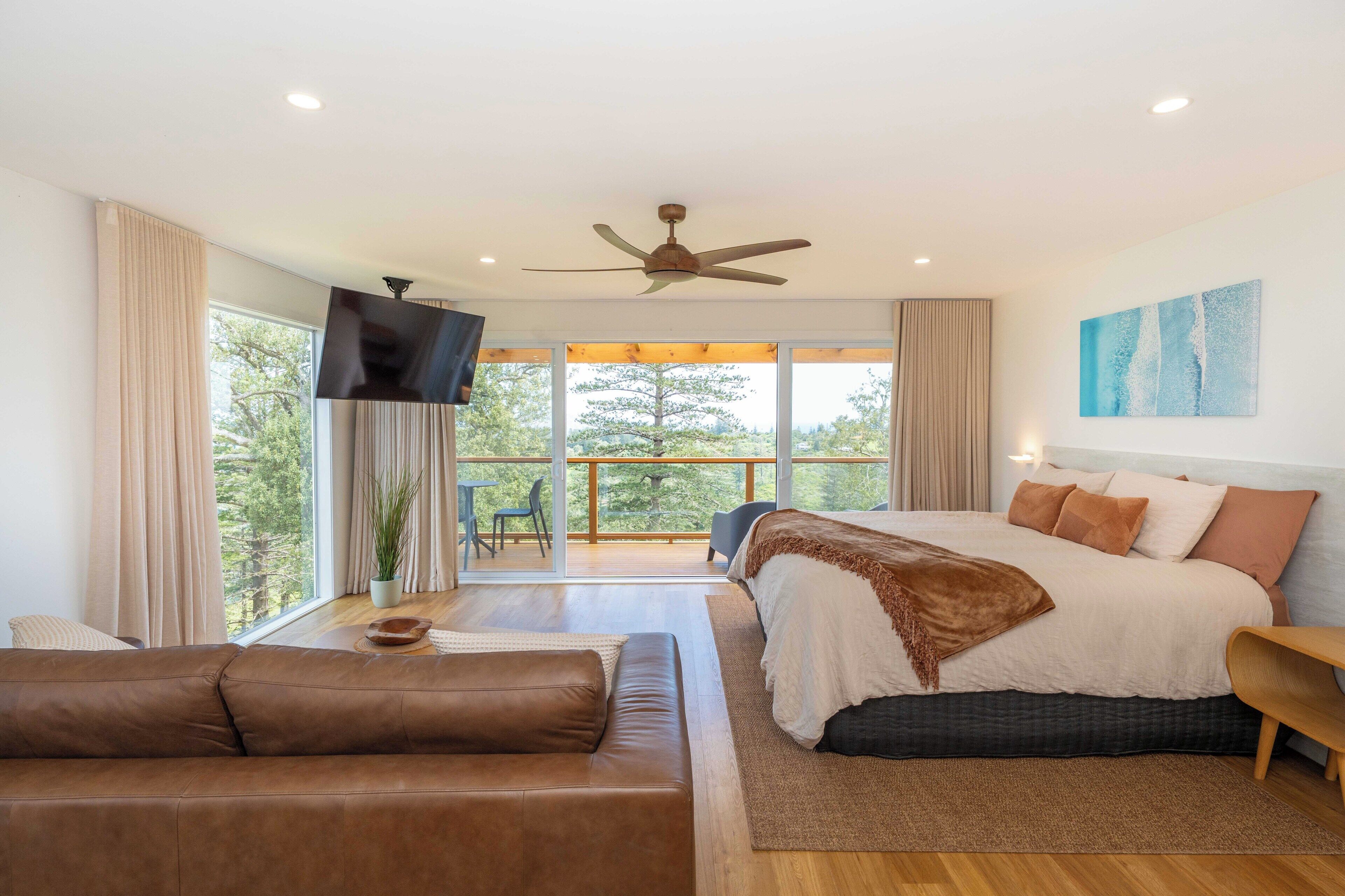 Rise Nest - Superior Studio, Partial Ocean View | Desk, laptop workspace, blackout curtains, iron/ironing board