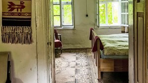 A room with a bed, a chair, and two windows. - unter der Linde by Interhome (Krzyszkowice)