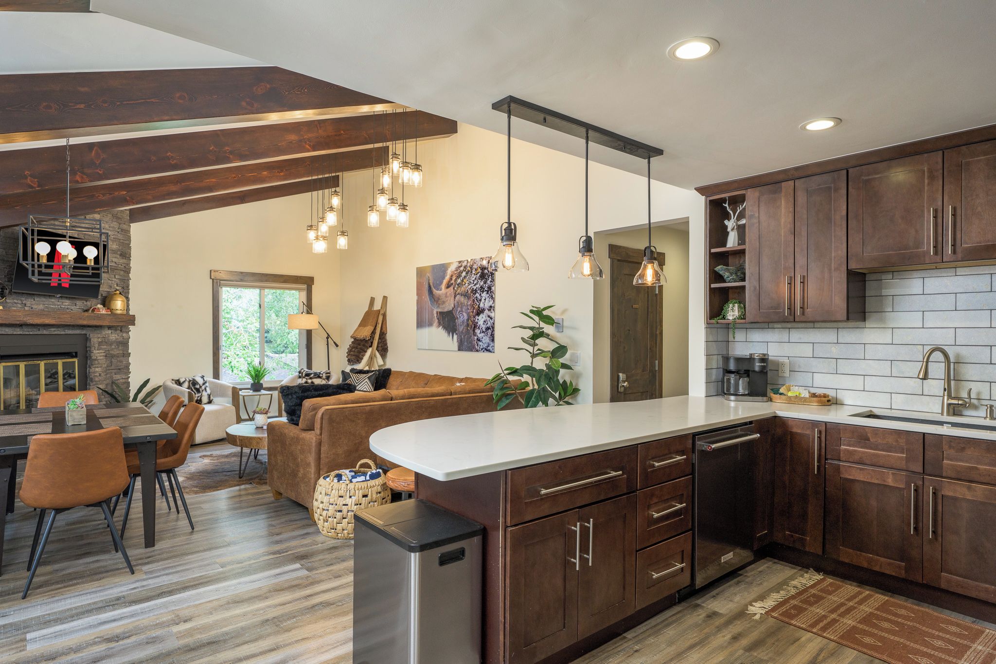 Use our fully stocked kitchen to cook tasty + affordable meals, even on vacation