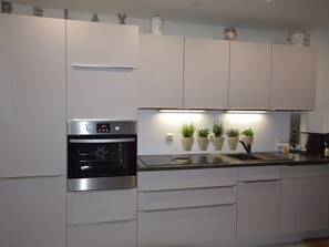 Jääkaappi, mikroaaltouuni, uuni, astianpesukone