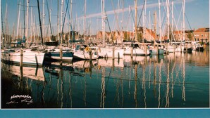 A marina with numerous sailboats docked, surrounded by buildings. - Haus Jule by Interhome (Wervershoof)