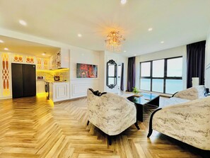 公寓, 3 間臥室, 露台, 海景 | 客廳