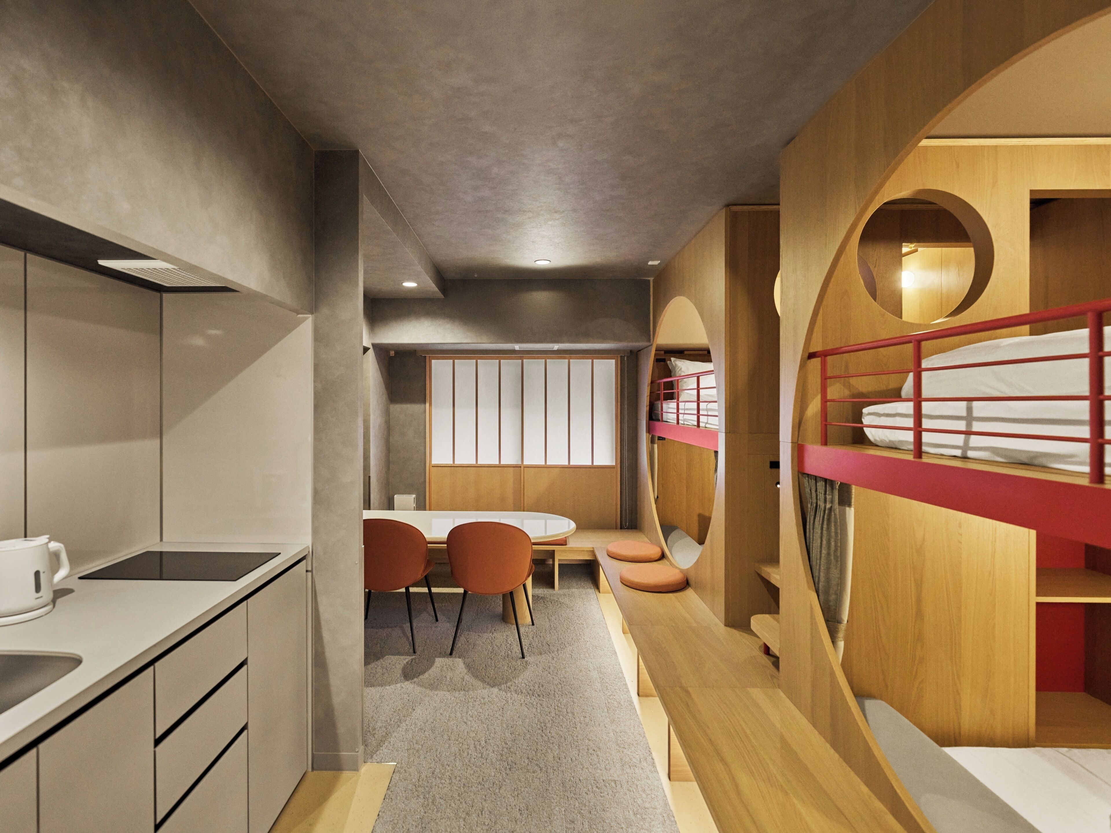 Two-Bunkbed Apartment, Non Smoking | Private kitchen | Full-sized fridge, microwave, cookware/dishes/utensils, freezer