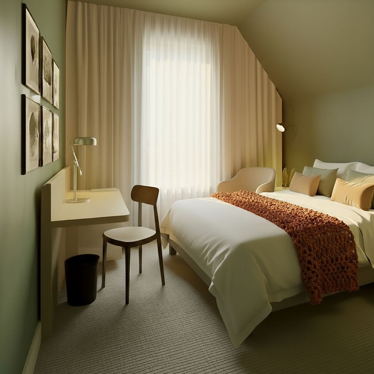 Quarto casal luxo, vista para o jardim | Individualmente decorados, individualmente mobiliados, escrivaninha