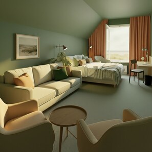 豪華三人房, 海景 | 獨特裝潢、布置獨特、書桌、筆電工作空間