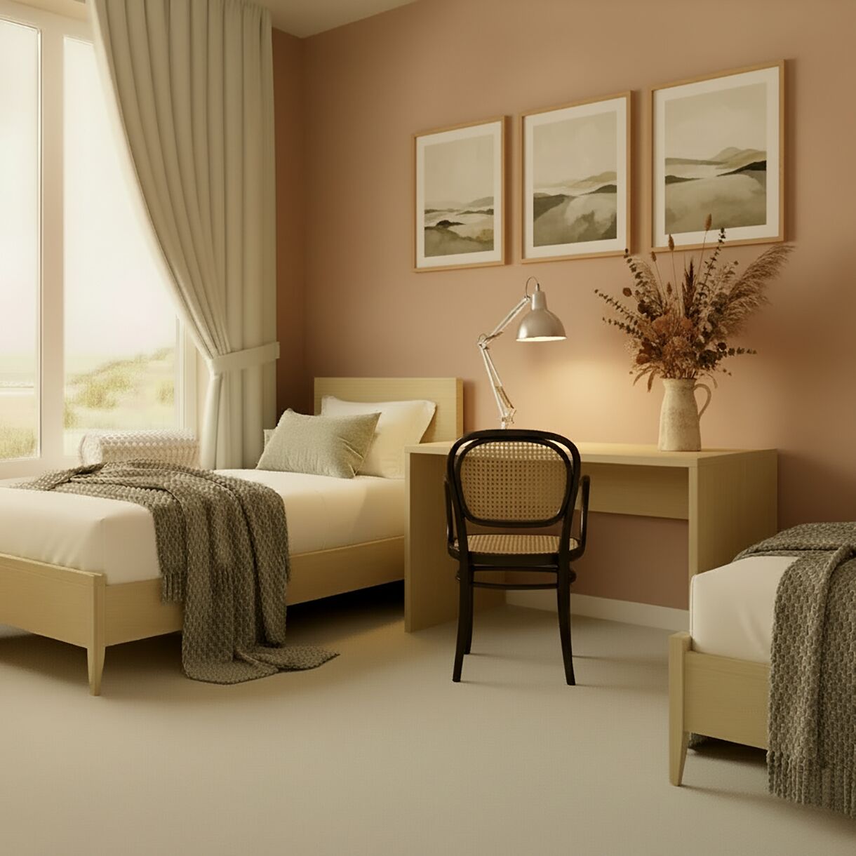 Quarto duplo básico, vista para o mar | Individualmente decorados, individualmente mobiliados, escrivaninha