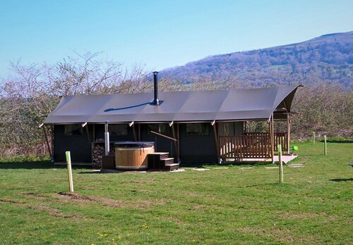 Goshawk, dog friendly accommodation with hot tub in Brecon, Wales