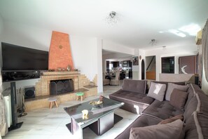 TV, fireplace - Villa Thea (Moires)
