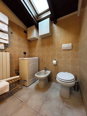 Dusche, Haartrockner, Bidet, Handtücher