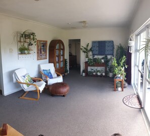 Shared Dormitory, 1 Bedroom, Terrace, Garden View | Living room - Room-double Bedroom With Queen Size bed (Motueka)