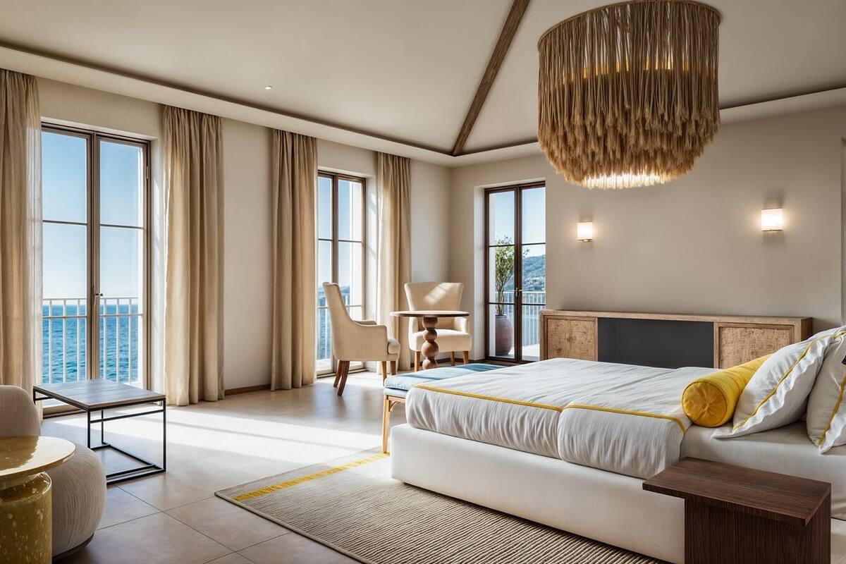 Signature Suite, Sea View | Premium bedding, minibar, in-room safe, individually decorated