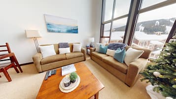 Téléviseur connecté, foyer, lecteur de DVD, livres