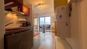 Fridge, oven, stovetop, dishwasher - Bright studio with terrace and exceptional view of canals and Etang de Thau (Sète)
