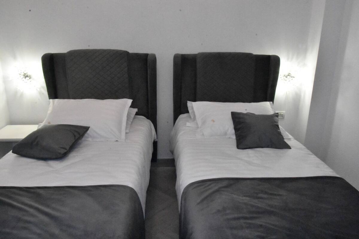 Phòng 2 giường đơn Tiêu chuẩn, quang cảnh thành phố | Bộ đồ giường kháng dị ứng, minibar, bàn 