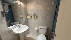 Chalé | Banheiro | Chuveiro, toalhas de banho