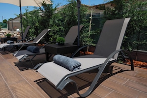 Superior Apartment, Mountain View | Terrace/patio - Lumina Apartment with Shared Pool (Perivolia)