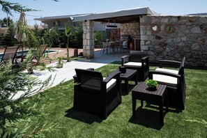 Superior Apartment, Mountain View | Terrace/patio - Lumina Apartment with Shared Pool (Perivolia)