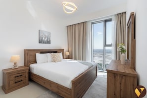 Luxury Apartment, Balcony, Canal View | Iron/ironing board, cribs/infant beds, free WiFi, bed sheets - Icon Bay Creek Harbour Waterfront Living (Dubai)