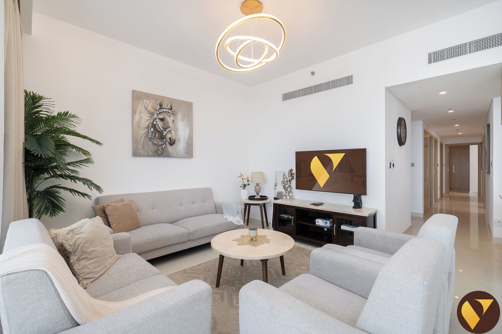 Luxury Apartment, Balcony, Canal View | Living area